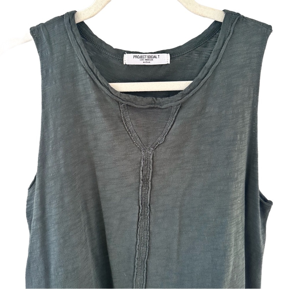 PROJECT SOCIAL T Gray Sleeveless Flowy Tank Top, Medium - Picture 2 of 8
